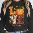 Love Preschool Teacher Turkey Thanksgiving Autumn Fall Women Crewneck Sweatshirt, funny design