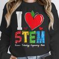 I Love STEM Student Teacher 1st Day Of School Back To School Women Crewneck Sweatshirt, funny design I Love STEM Student Teacher 1st Day Of School Back To School Women Crewneck Sweatshirt, funny design