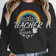 Luckiest Teacher Ever Rainbow- St Patricks Day Teacher Women Crewneck Sweatshirt, funny design