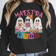Maestra Pantasmas Conchas Teacher Mexican Halloween Women Crewneck Sweatshirt, funny design