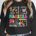 Maestra Spanish Teacher Back To School Maestra De Espanol Women Crewneck Sweatshirt, funny design Maestra Spanish Teacher Back To School Maestra De Espanol Women Crewneck Sweatshirt, funny design