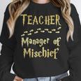 Magical Teacher Manager Of Mischief Birthday Family Party Women Crewneck Sweatshirt, funny design Magical Teacher Manager Of Mischief Birthday Family Party Women Crewneck Sweatshirt, funny design