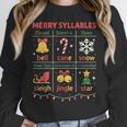 Merry Syllables Teacher Christmas Educational Kids Women Crewneck Sweatshirt, funny design
