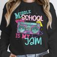 Middle School Is My Jam Cute Teacher Shirt 80's 90's Styl Women Crewneck Sweatshirt, funny design Middle School Is My Jam Cute Teacher Shirt 80's 90's Styl Women Crewneck Sweatshirt, funny design