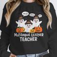 Multilingual Learner Teacher Spooky Halloween ESL Teacher Women Crewneck Sweatshirt, Esl Teacher Gifts, funny design