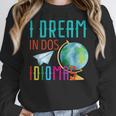 Multilingual Teacher In Dos Idiomas Linguist Language Women Crewneck Sweatshirt, funny design Multilingual Teacher In Dos Idiomas Linguist Language Women Crewneck Sweatshirt, funny design
