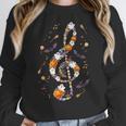 Music Note Symbol Halloween For Music Teacher Musicians Women Crewneck Sweatshirt, funny design