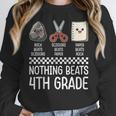 Nothing Beats 4th Grade Back To School Kids Teachers Women Crewneck Sweatshirt, funny design