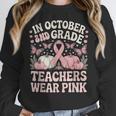 In October 2nd Grade Teachers Wear Pink Ribbon Breast Cancer Women Crewneck Sweatshirt, funny design In October 2nd Grade Teachers Wear Pink Ribbon Breast Cancer Women Crewneck Sweatshirt, funny design
