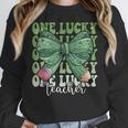 One Lucky Teacher Coquette Bow St Patricks Day Teacher Women Crewneck Sweatshirt, funny design