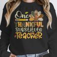 One Thankful Substitute Teacher Turkey Leopard Thanksgiving For Men Women Women Crewneck Sweatshirt, funny design One Thankful Substitute Teacher Turkey Leopard Thanksgiving For Men Women Women Crewneck Sweatshirt, funny design