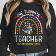 One Thankful Teacher Hispanic Heritage Month Countries Flags Women Crewneck Sweatshirt, funny design One Thankful Teacher Hispanic Heritage Month Countries Flags Women Crewneck Sweatshirt, funny design