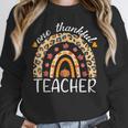 One Thankful Teacher Thanksgiving Rainbow Leopard Fall Women Crewneck Sweatshirt, funny design One Thankful Teacher Thanksgiving Rainbow Leopard Fall Women Crewneck Sweatshirt, funny design