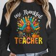 One Thankful Teacher Thanksgiving Turkey Cute Crayon Pencil Women Crewneck Sweatshirt, funny design One Thankful Teacher Thanksgiving Turkey Cute Crayon Pencil Women Crewneck Sweatshirt, funny design