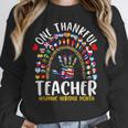 Hispanic Heritage Month One Thankful Teacher Rainbow Women Crewneck Sweatshirt, funny design Hispanic Heritage Month One Thankful Teacher Rainbow Women Crewneck Sweatshirt, funny design