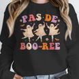 Pas De BOO-Rée Ballet Ghost Dancer Dance Teacher Halloween Women Crewneck Sweatshirt, funny design