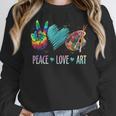 Peace Love Art Painting Palette Art Teacher Women Crewneck Sweatshirt, funny design Peace Love Art Painting Palette Art Teacher Women Crewneck Sweatshirt, funny design