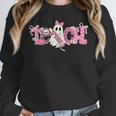 Pink Ghost Teach Halloween Teacher In Spooky Season Women Crewneck Sweatshirt, funny design Pink Ghost Teach Halloween Teacher In Spooky Season Women Crewneck Sweatshirt, funny design