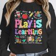 Play Is Learning Educational Teacher Women Women Crewneck Sweatshirt, funny design