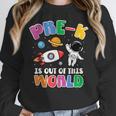Pre-K Student Teacher Astronaut Space Back To School Women Crewneck Sweatshirt, funny design Pre-K Student Teacher Astronaut Space Back To School Women Crewneck Sweatshirt, funny design