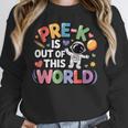 Pre-K Is Out Of This World Space Planets Teacher Women Crewneck Sweatshirt, funny design Pre-K Is Out Of This World Space Planets Teacher Women Crewneck Sweatshirt, funny design
