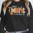 Preppy One Thankful Teacher Coquette Thanksgiving Teacher Women Crewneck Sweatshirt, funny design Preppy One Thankful Teacher Coquette Thanksgiving Teacher Women Crewneck Sweatshirt, funny design