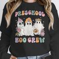 Preschool Boo Crew Groovy Halloween Floral Ghost Teacher Men Women Kids Women Crewneck Sweatshirt, Groovy Teacher Gifts, funny design Preschool Boo Crew Groovy Halloween Floral Ghost Teacher Men Women Kids Women Crewneck Sweatshirt, Groovy Teacher Gifts, funny design