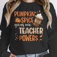 Pumpkin Spice Gives Me Teacher Powers Fall Thanksgiving Men Women Women Crewneck Sweatshirt, funny design Pumpkin Spice Gives Me Teacher Powers Fall Thanksgiving Men Women Women Crewneck Sweatshirt, funny design
