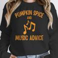 Pumpkin Spice And Music Advice Music Teacher Halloween Women Crewneck Sweatshirt, funny design