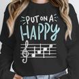 Put On A Happy Face Music Music Teacher Women Crewneck Sweatshirt, funny design Put On A Happy Face Music Music Teacher Women Crewneck Sweatshirt, funny design