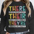 There Their They’Re Grammar Joke For English Teacher Student Women Crewneck Sweatshirt, English Teacher Gifts, funny design
