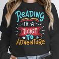 Reading Adventure Library Student Teacher Book Women Crewneck Sweatshirt, funny design