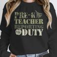 Retro Back To School Women Old Camo Pre-K Teacher Women Crewneck Sweatshirt, funny design Retro Back To School Women Old Camo Pre-K Teacher Women Crewneck Sweatshirt, funny design