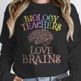Retro BIOLOGY TEACHERS LOVE BRAINS This Is My Scary STEM Women Crewneck Sweatshirt, funny design