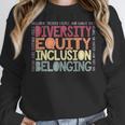 Retro Diversity Equity Inclusion Belonging DEIB Teacher Women Crewneck Sweatshirt, funny design Retro Diversity Equity Inclusion Belonging DEIB Teacher Women Crewneck Sweatshirt, funny design