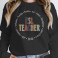 Retro ESL Teacher Teach Multilingual Learners Team Women Crewneck Sweatshirt, Esl Teacher Gifts, funny design
