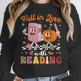 Retro Fall In Love With Learning Pumpkin Autumn Teacher Women Crewneck Sweatshirt, funny design Retro Fall In Love With Learning Pumpkin Autumn Teacher Women Crewneck Sweatshirt, funny design