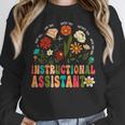 Retro Instructional Assistant Wildflowers Teacher Aide Women Crewneck Sweatshirt, funny design Retro Instructional Assistant Wildflowers Teacher Aide Women Crewneck Sweatshirt, funny design