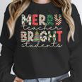 Retro Merry Teacher Bright Students Christmas Teacher Women Crewneck Sweatshirt, funny design