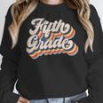 Retro Sunset Fifth Grade Teacher & Student Back To School Women Crewneck Sweatshirt, funny design