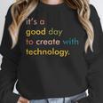 Retro Technology Teacher Shirt Tech Teacher Women Crewneck Sweatshirt, funny design