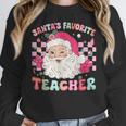 Santa Favorite Teacher Shirt Teacher Christmas Women Crewneck Sweatshirt, funny design Santa Favorite Teacher Shirt Teacher Christmas Women Crewneck Sweatshirt, funny design
