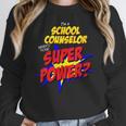 School Counselor Teacher Superhero Superpower Comic Book Women Crewneck Sweatshirt, funny design School Counselor Teacher Superhero Superpower Comic Book Women Crewneck Sweatshirt, funny design