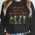 School Office Clerk Creepin' It Real HALLOWEEN Teacher Shirt Women Crewneck Sweatshirt, funny design