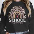 School Psych Teacher School Psychologist Leopard Rainbow Women Crewneck Sweatshirt, funny design School Psych Teacher School Psychologist Leopard Rainbow Women Crewneck Sweatshirt, funny design