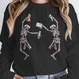 Science Teacher Dancing Skeleton Halloween Chemist Scientist Women Crewneck Sweatshirt, Science Teacher Gifts, funny design