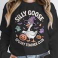 Silly Goose Spooky Teacher Club Halloween Witch Ghost Women Crewneck Sweatshirt, funny design Silly Goose Spooky Teacher Club Halloween Witch Ghost Women Crewneck Sweatshirt, funny design