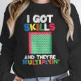 I Got Skills They'Re Multiplying Shirt Math Teacher Women Crewneck Sweatshirt, funny design