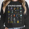Space Alphabet Galaxy Astronaut Planets Student Teacher Women Crewneck Sweatshirt, funny design