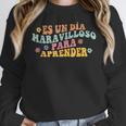 Spanish Teacher Dual Language Bilingual Teacher Cute Preppy Women Crewneck Sweatshirt, funny design